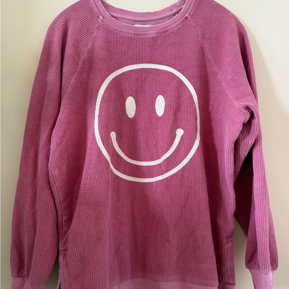 Pink Smiley Face Sweater